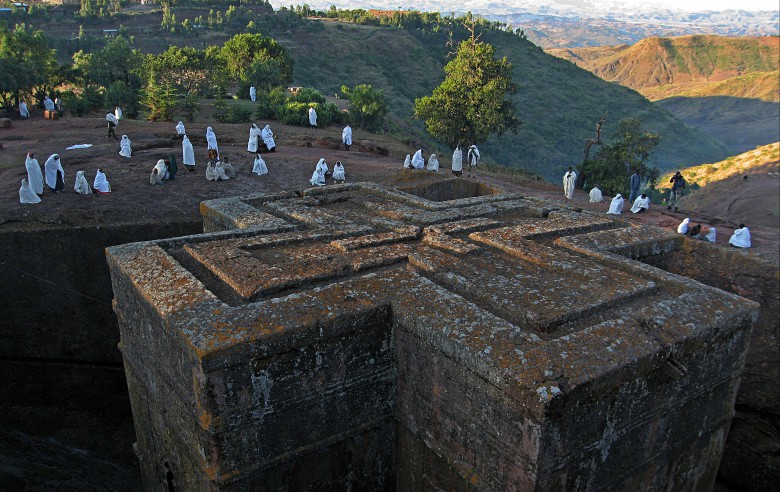 The rock-hewn church in Lalibela
