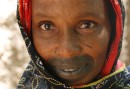 Fulani kvinna med läpptatuering