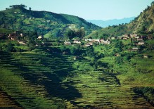 The villages lie high up with about hundred terraces down to the river