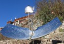 They use solar cells to boil water