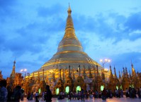 Shwedagon Pagoda at dusk