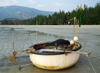Motorized watercraft on Con Dau
