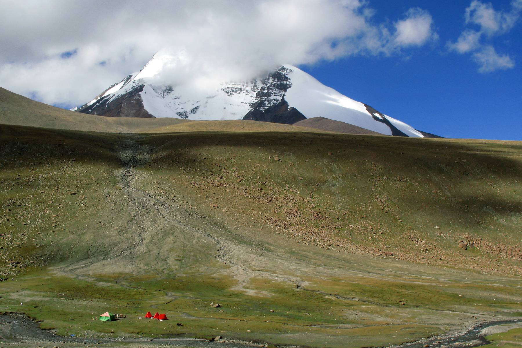 Camping på Nimali-slätten 4700 m ö h