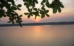 Solnedgång över Mekong