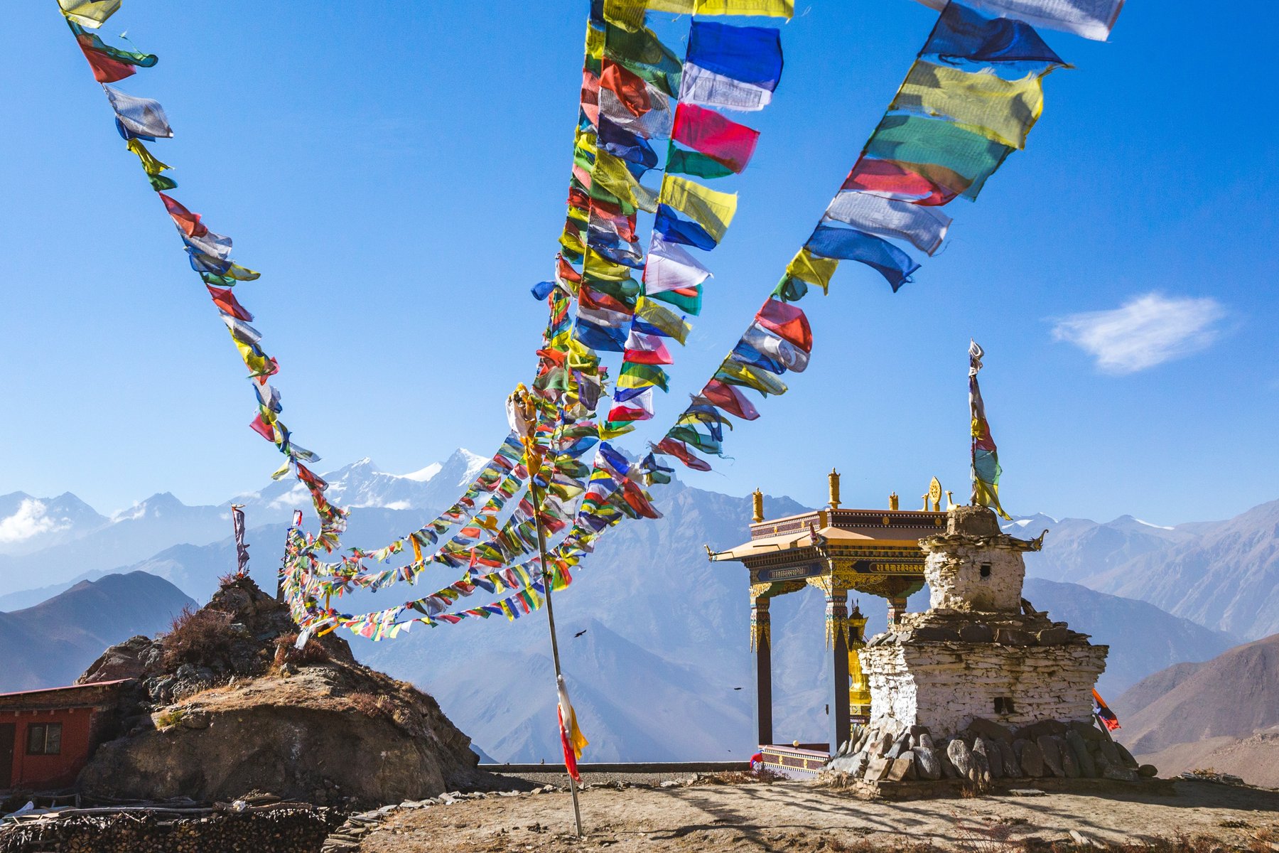 Böneflaggor vid Muktinath