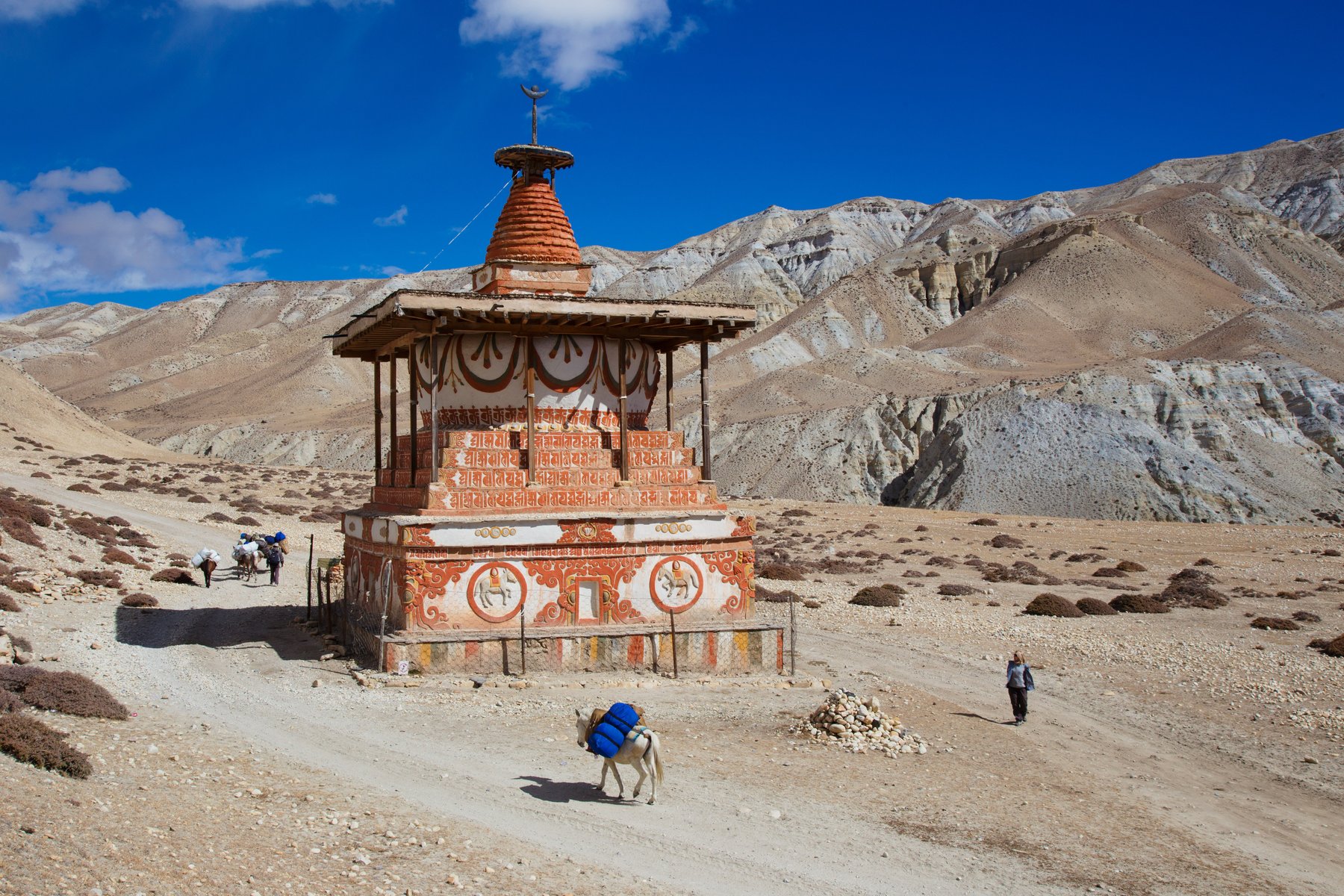 En mäktig chorten på väg mot Lo Manthang