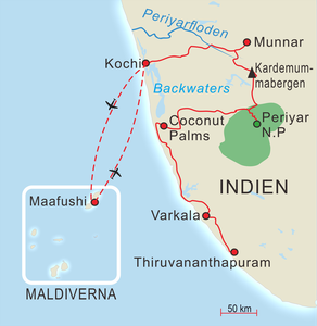 Familjeresa Kerala och Maldiverna
