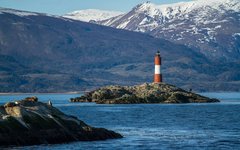 Fyren Farol Les Eclaireurs nära Ushuaia