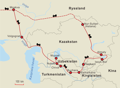 Med tåg genom Centralasien