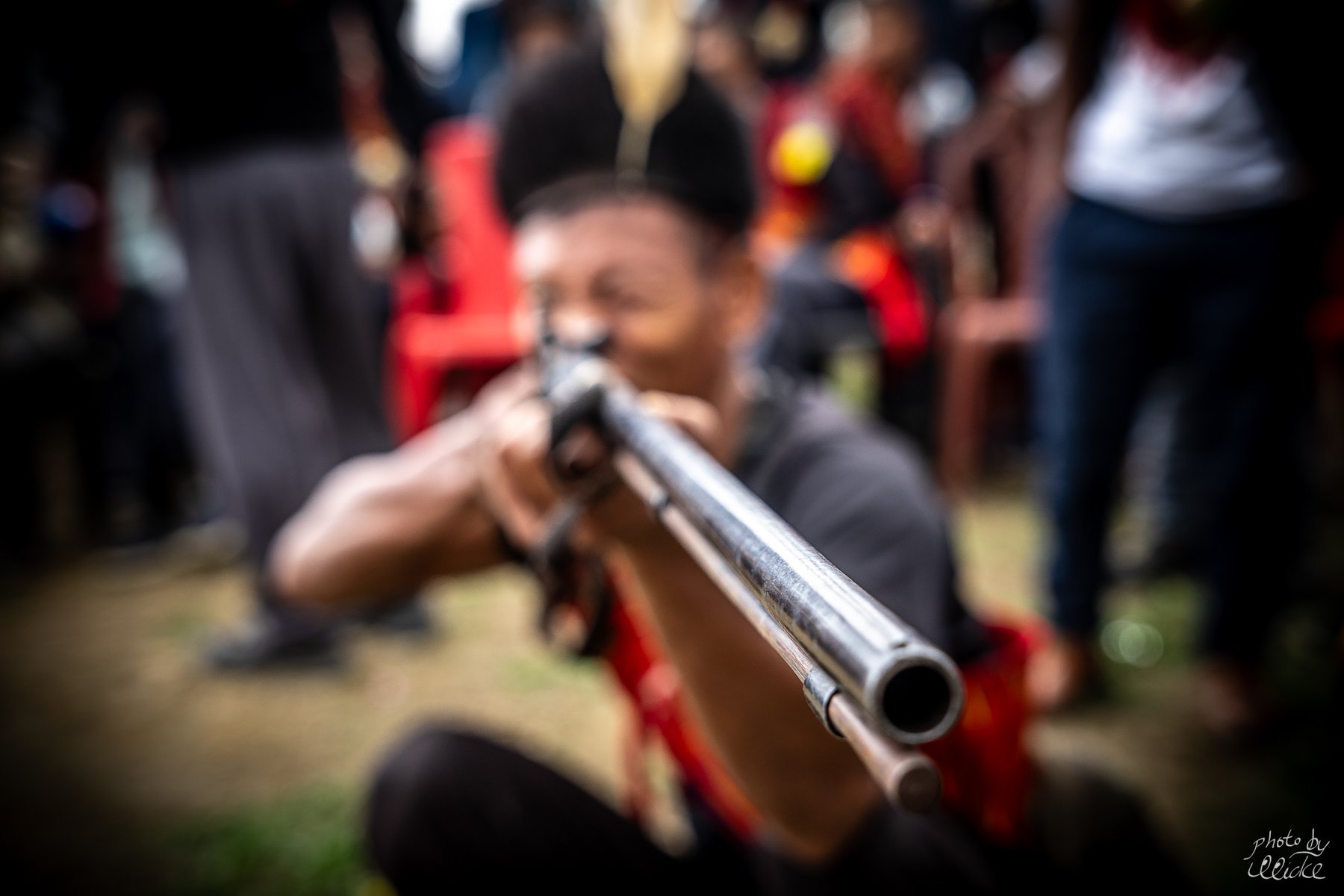 Gamla gevär finns med under festivalen i Nagaland
