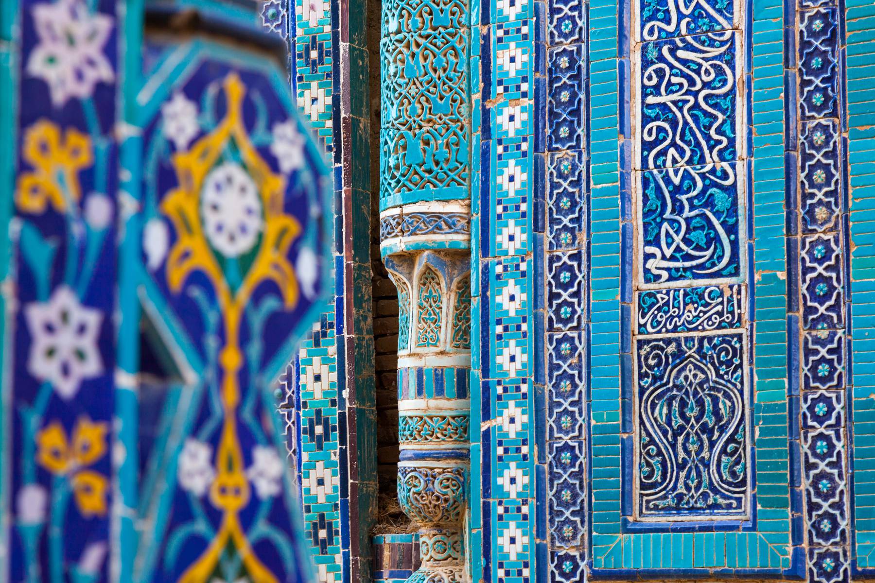 Praktfull mosaik av Shakhi-Zinda i Samarkand