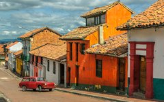 Den sprudlande stadsdelen la Candelaria i Bogotá