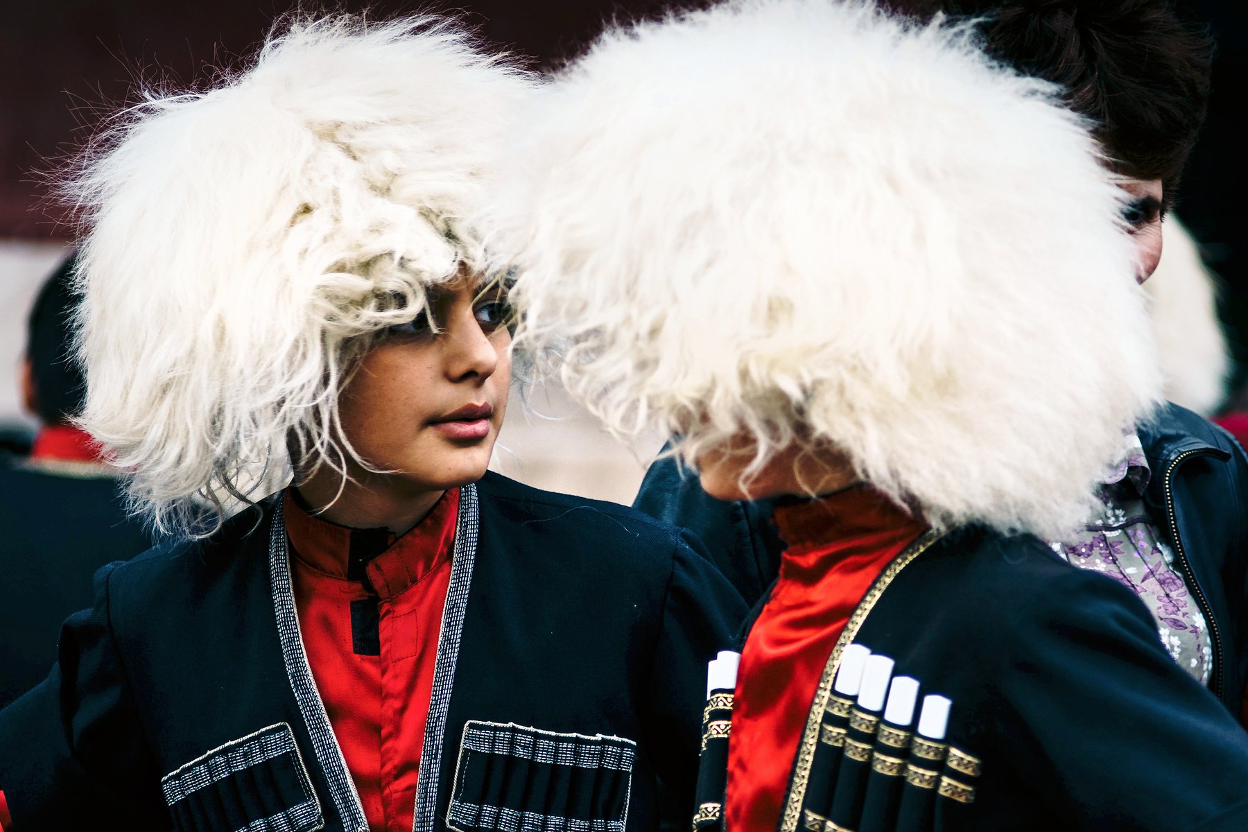 Traditionell klädsel vid ett georgiskt firande