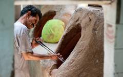 Traditionellt brödbakande i Yazd