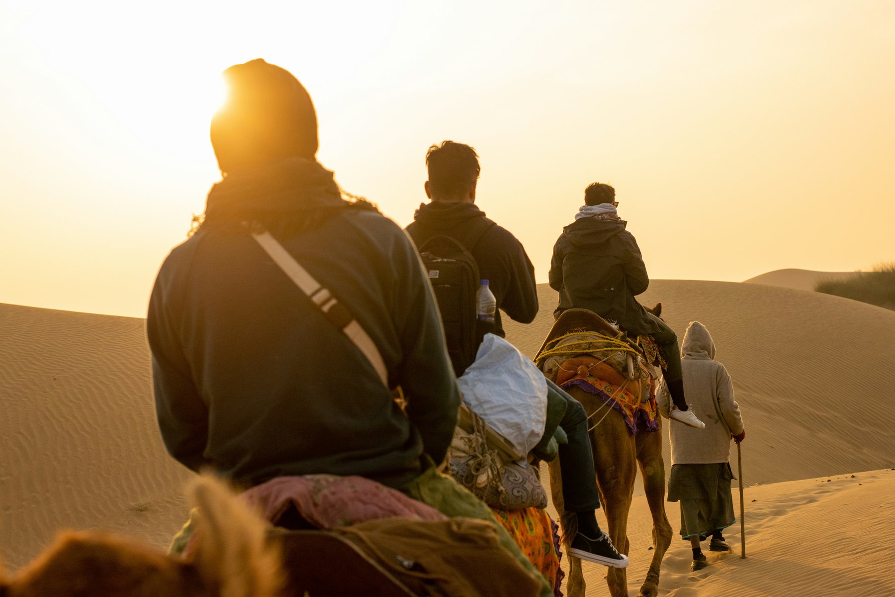 Du får utforska öknen utanför Jaisalmer på kamelryggen