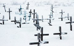 En av Vorkutas minnesplatser för Gulags offer