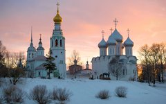 Mäktiga Saint Sophia katedralen i Vologda