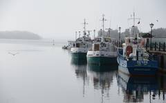 Båtar i hamnen på Solovetskij