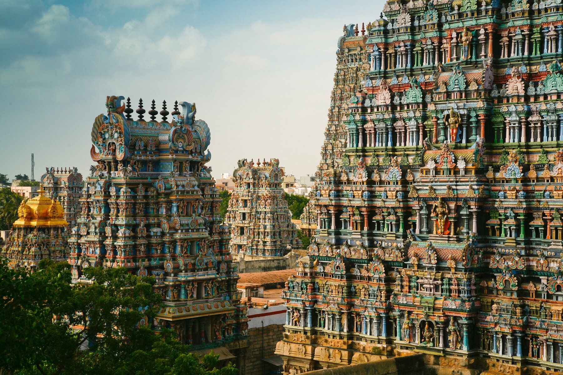 Madurai med Indiens största tempel, Shree Meenakshi
