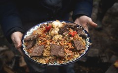 Pilaff är en av de vanligaste måltiderna i Centralasien