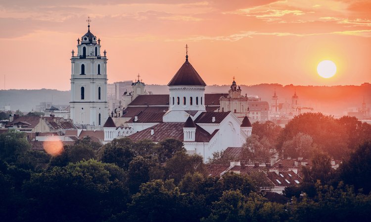 Solnedgång i Vilnius