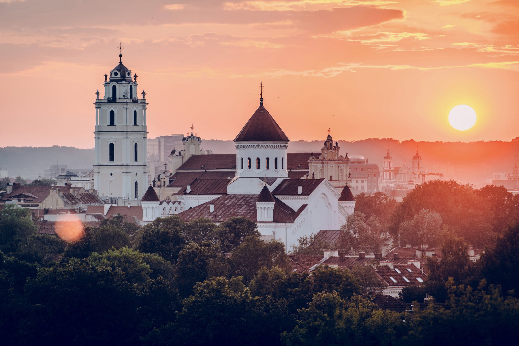 Solnedgång i Vilnius