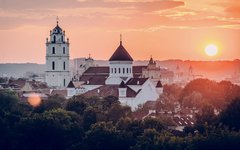Solnedgång i Vilnius