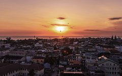 Stone Town på Zanzibar i solnedgång