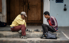 Schackspelare på gatan i Havanna