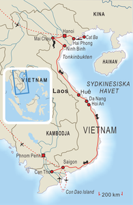Vietnam från norr till söder