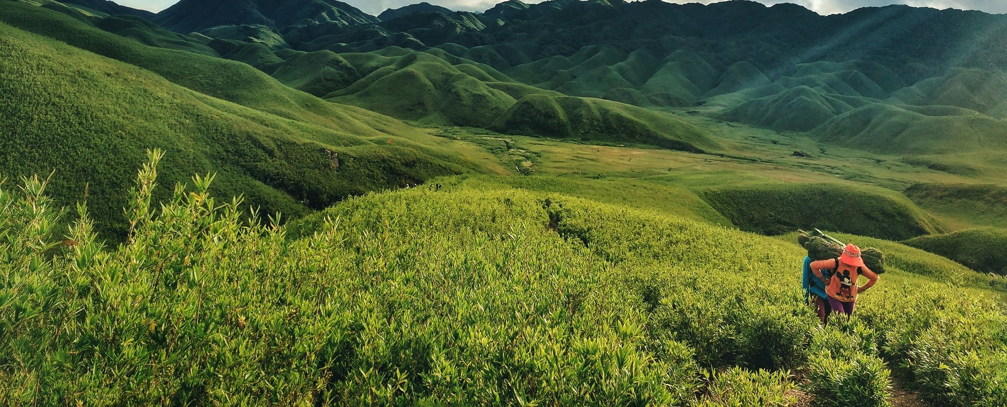 Vackert böljande landskap i Nagaland
