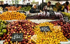 Frukt- och grönsaksmarknad i Santiago