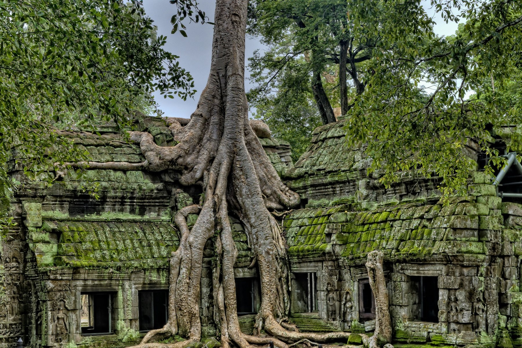 Ett vackert tempel i Angkor Wat
