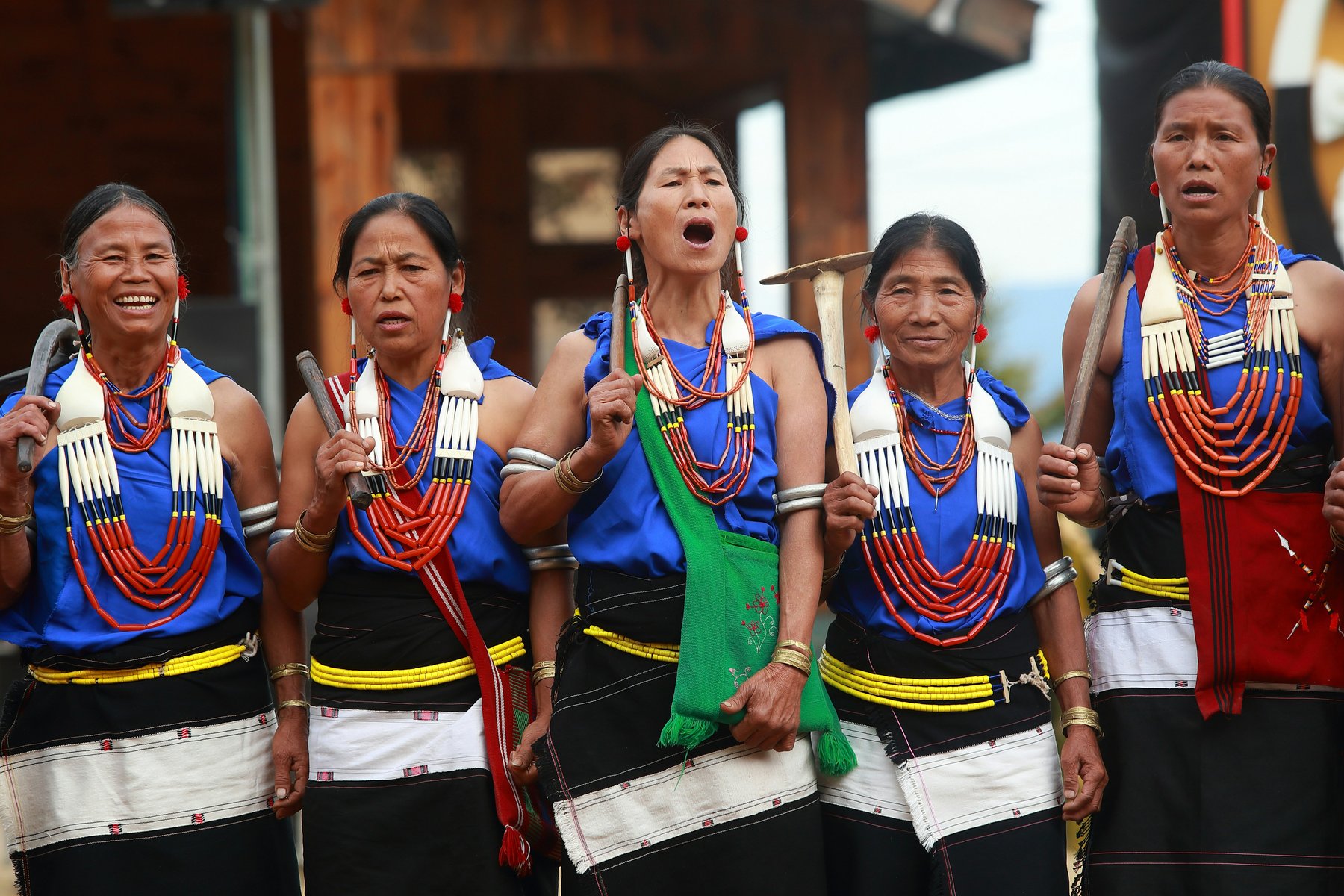 Du njuter av festivalen Aoleang i Nagaland