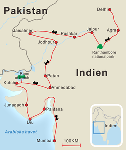 Karta Västra Indien